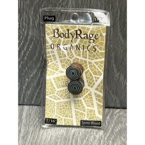 BodyRage Organics Wood Plug 7/16" Sono Wood Hypoallergenic Ear Gauge